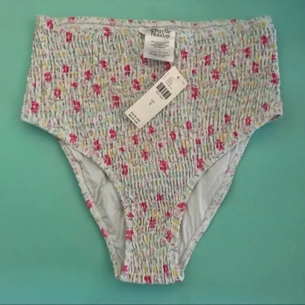 Anthropologie Charlie Holiday Cabo Newport Strapless Smocked Bikini - Picture 7 of 7